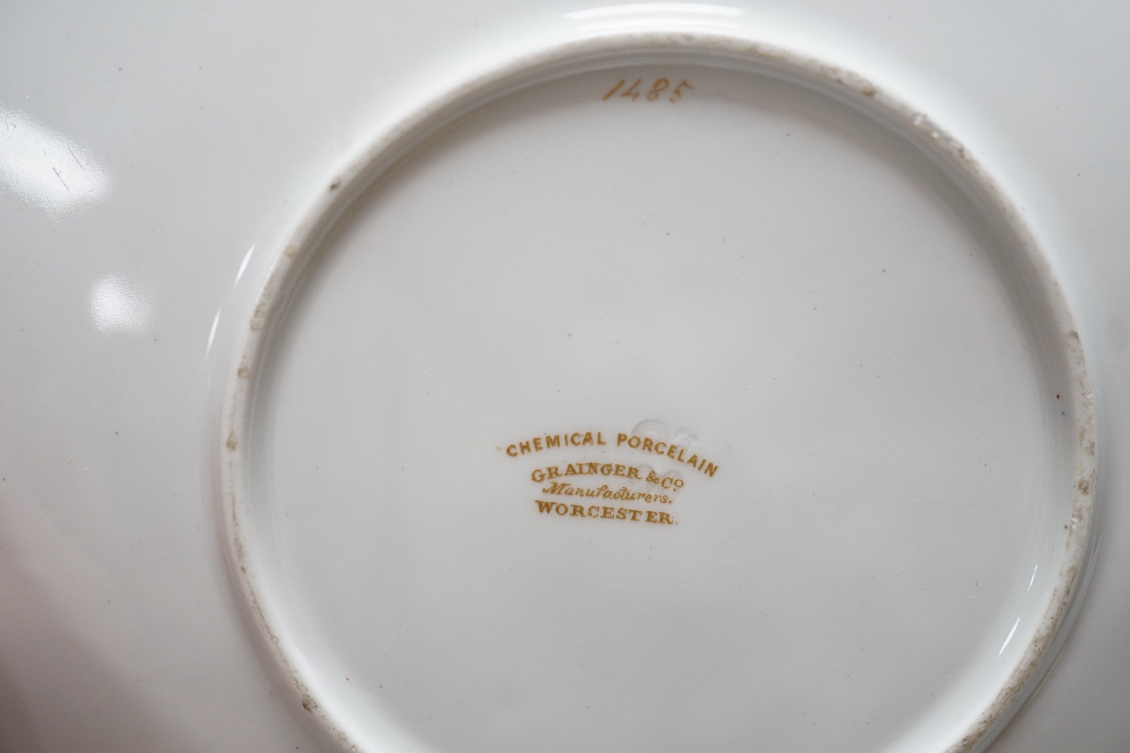 Grainger & Co. Worcester pink ground part dessert service, an Adams silver-mounted blue jasper teaset and five other items